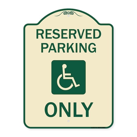 Signmission Reserved Parking With HandicappedHeavy-Gauge Aluminum Architectural Sign, 24" x 18", TG-1824-23062 A-DES-TG-1824-23062